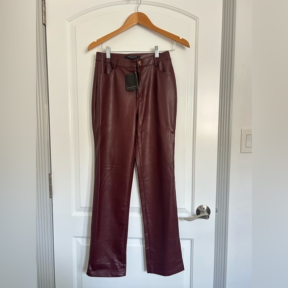 Marc New York | NWT Burgundy Faux Leather Pants size 2 - Picture 1 of 10